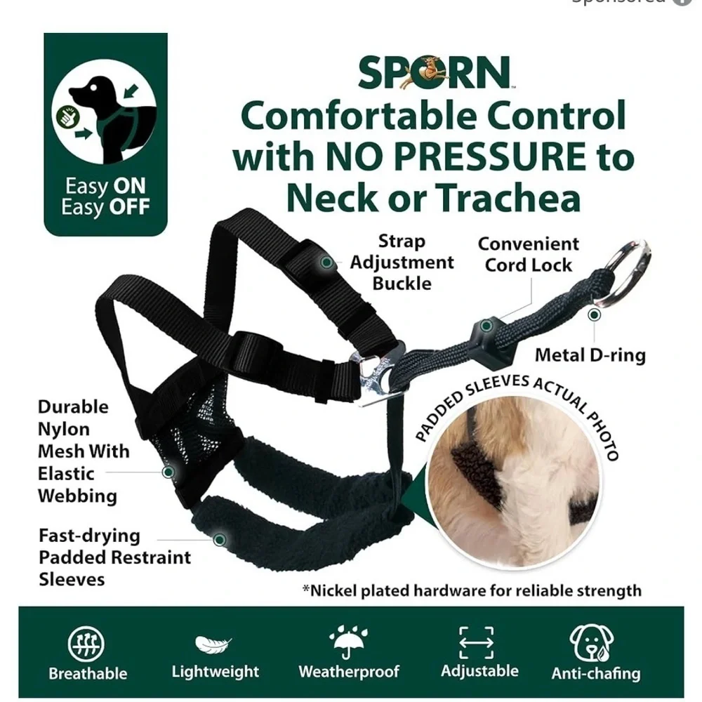 Sporn Stop Pulling Dog Harness size small